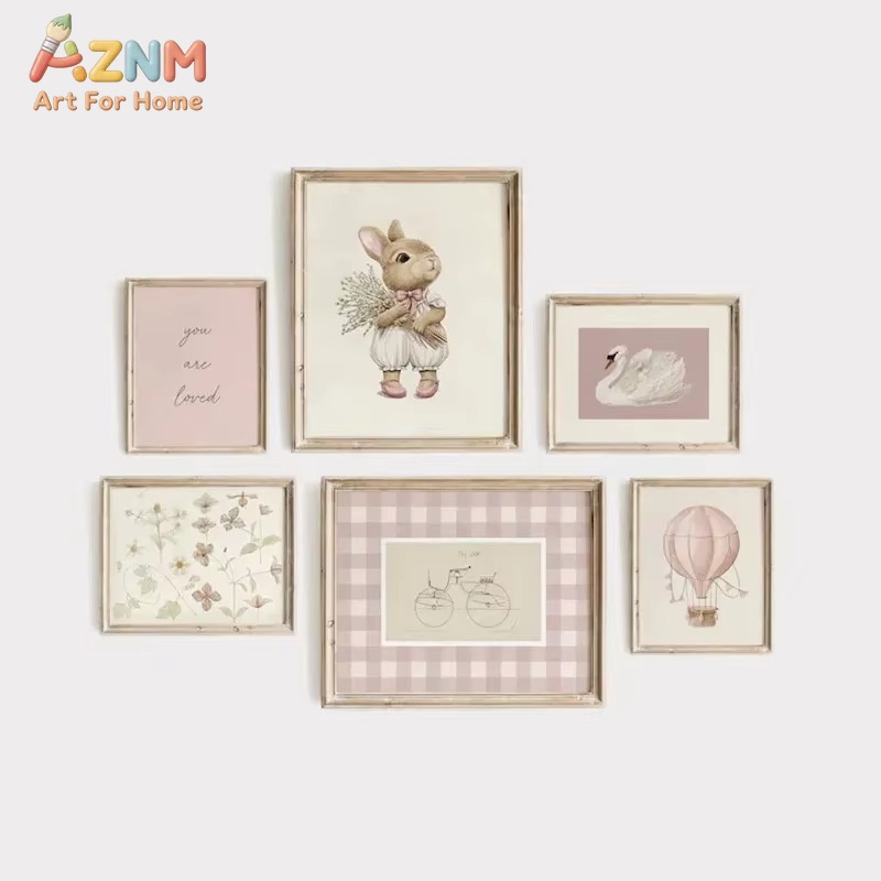 Baby Nursery Frames - Obraz na płótnie z motywem króliczka,