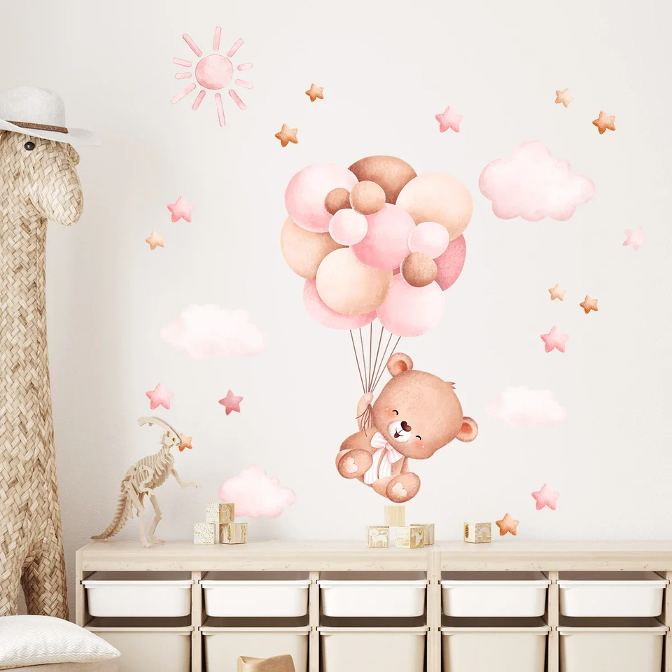 Baby Girl Nursery Quotes - Naklejka na ścianę z motywem akwarelowego,