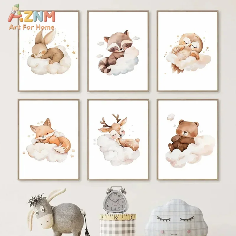 AZNM Akwarelowy obraz na płótn – Baby Nursery Frames recenzja i cena