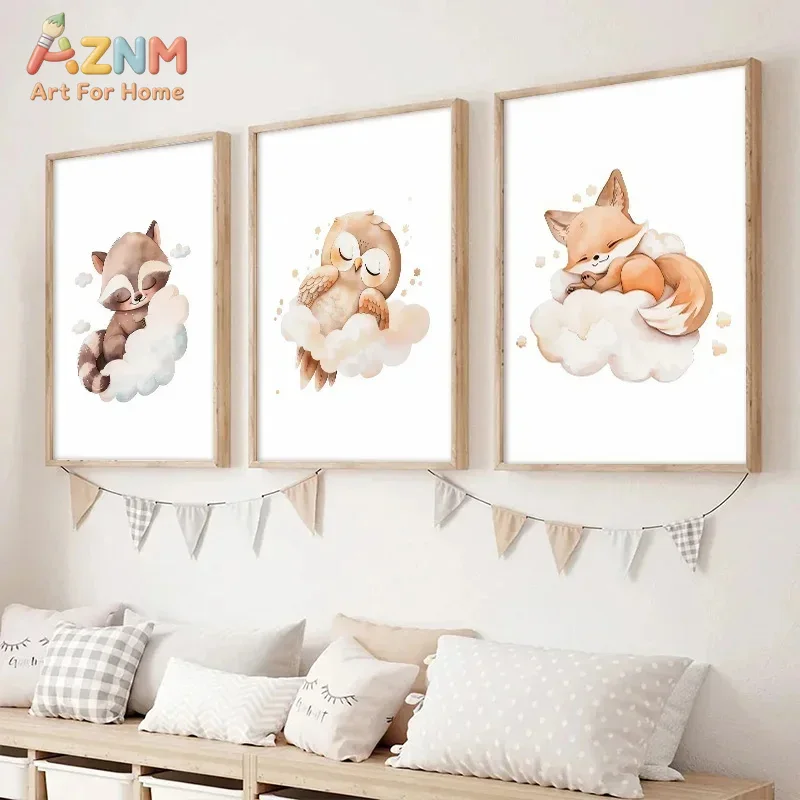 AZNM Akwarelowy obraz na płótn – Baby Nursery Frames recenzja i cena
