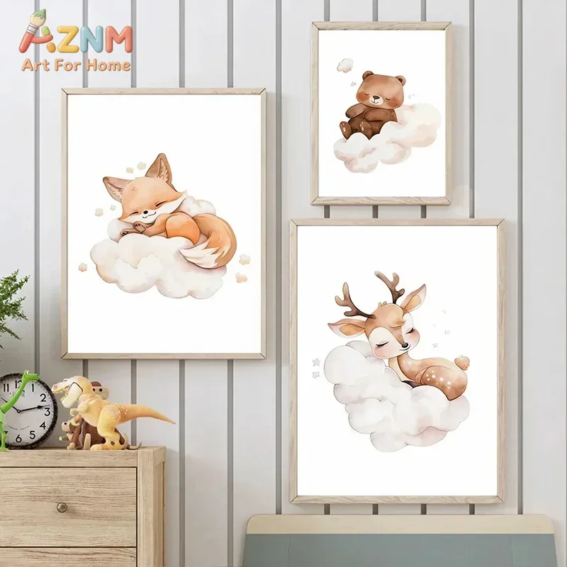 AZNM Akwarelowy obraz na płótn – Baby Nursery Frames recenzja i cena